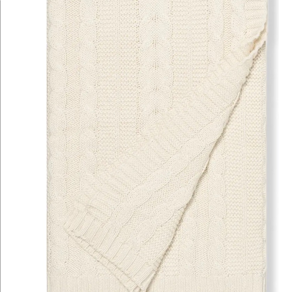 Boll and Branch cable knit map throw/ baby blanket 100% organic cotton